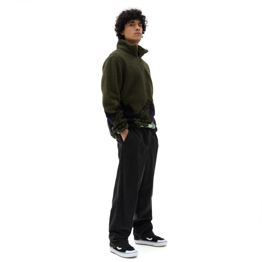 Herren VANS Kapuzenpullover & Sweatshirts | Mt Vans Q Zip Sweatshirt Grun