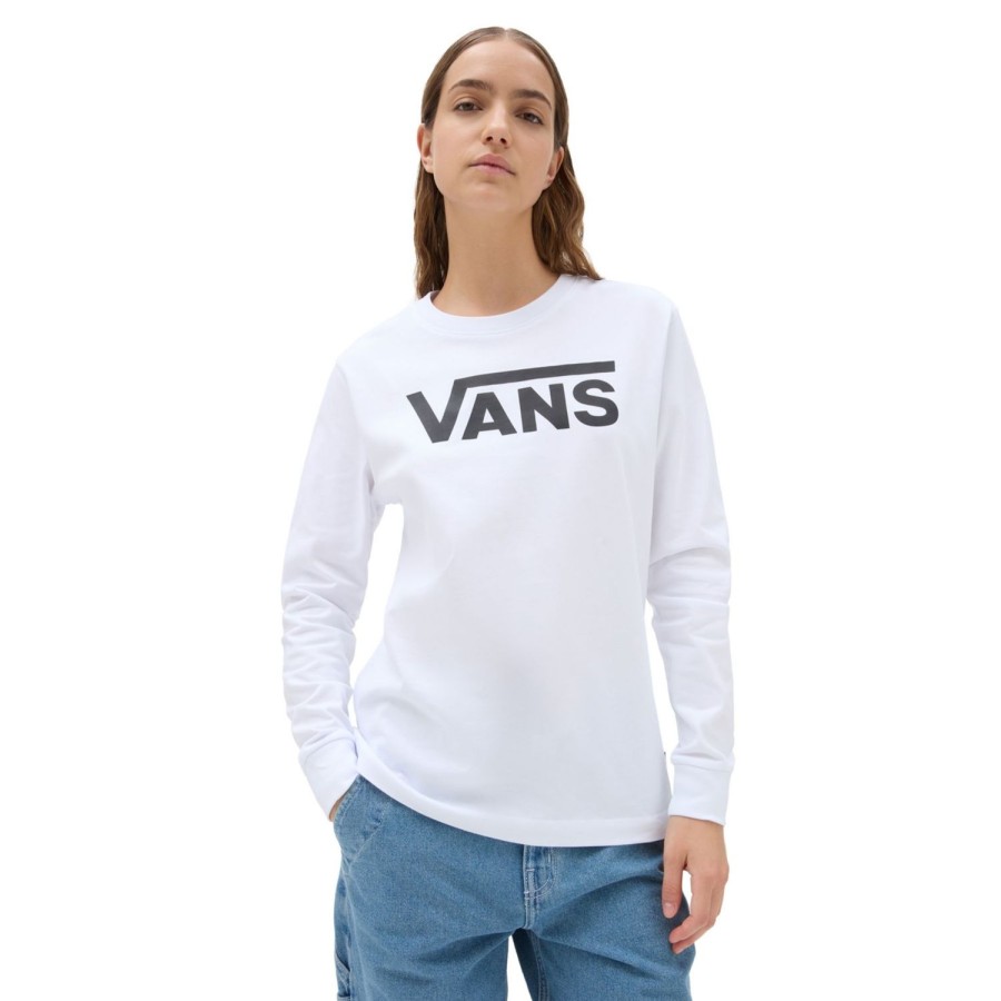 Damen VANS T-Shirts & Oberteile | Flying V Classic Langarmshirt Weis