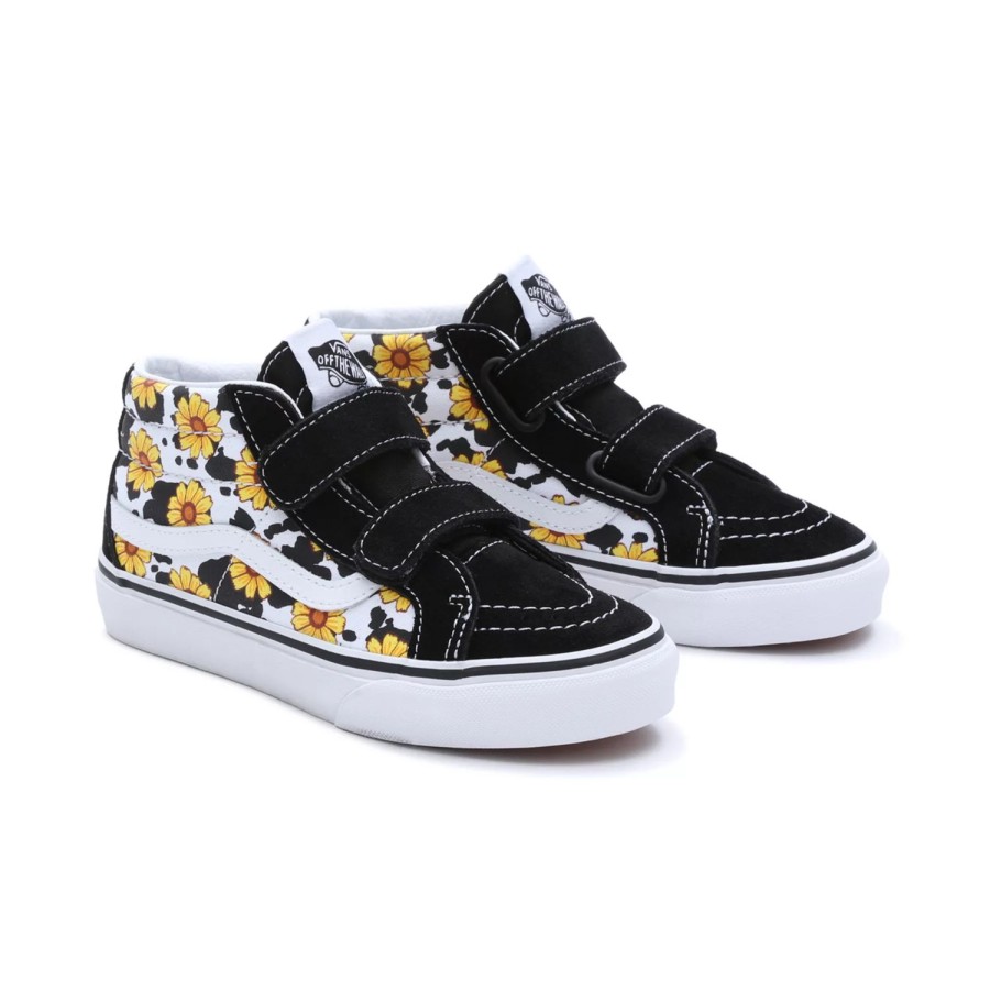 Kinder VANS Kinderschuhe (4-8 Jahre) | Kinder Cow Floral Sk8-Mid Reissue Schuhe Mit Klettverschluss (4-8 Jahre) Multicolour