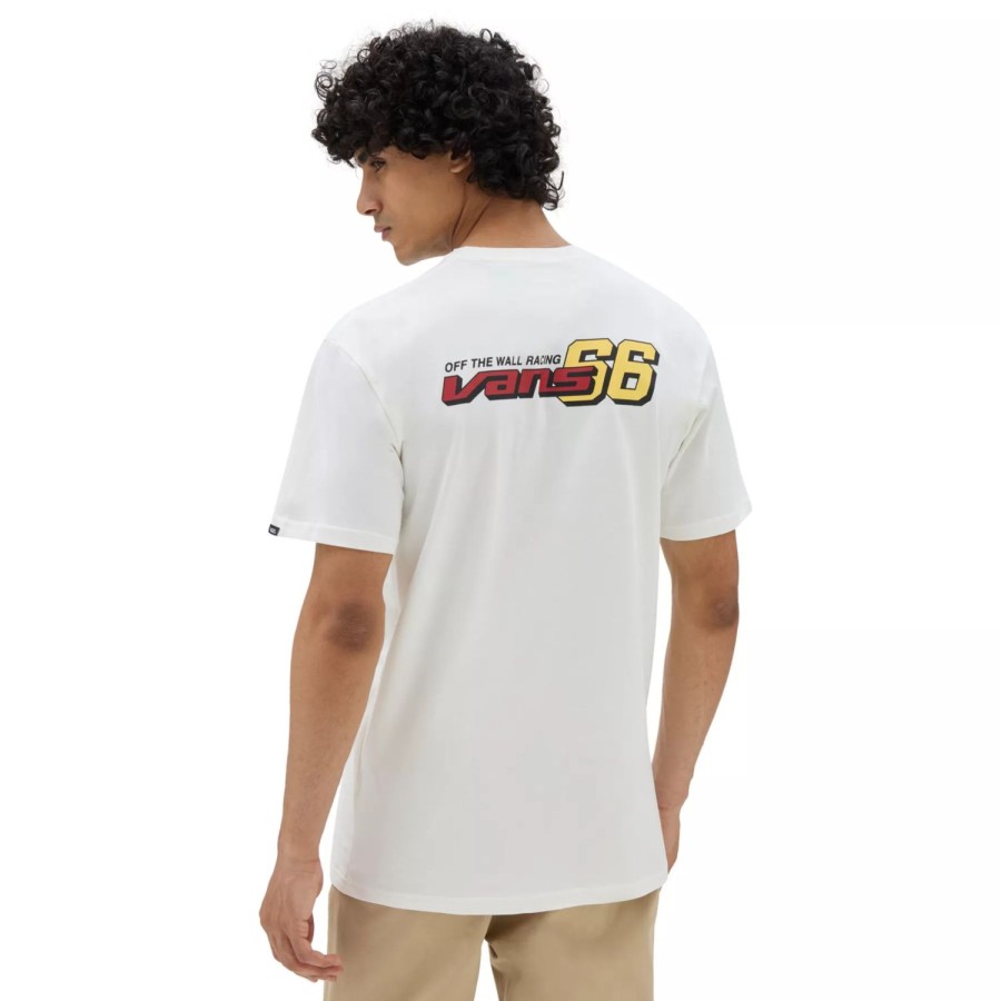 Herren VANS T-Shirts & Tank Tops | Vans 66 Racing Logo T-Shirt Weis