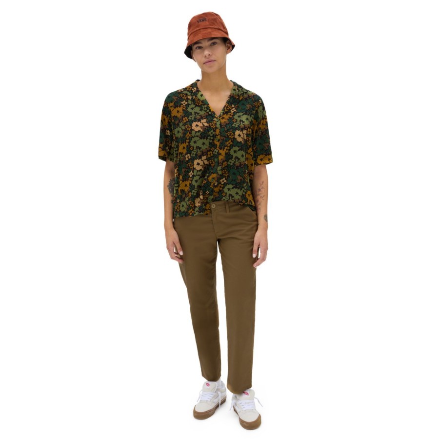 Damen VANS T-Shirts & Oberteile | Parksfield Button-Down-Hemd Grun