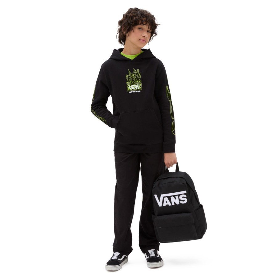 Kinder VANS Jungen-Bekleidung (8-14+) | Jungen Neon Flames Hoodie (8-14 Jahre) Schwarz