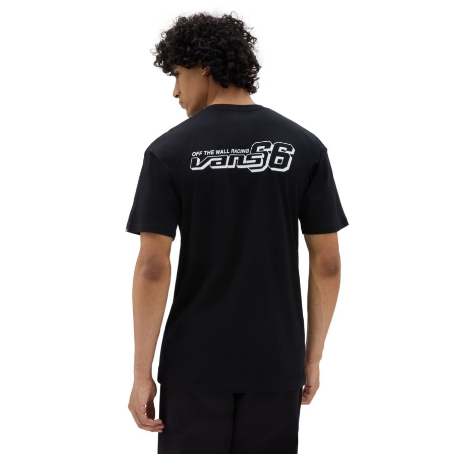 Herren VANS T-Shirts & Tank Tops | Vans 66 Racing Logo T-Shirt Schwarz