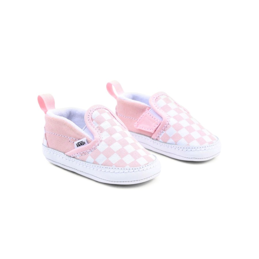 Kinder VANS Easy On, Easy Off | Kleinkinder Checkerboard Slip-On Crib Schuhe Mit Klettverschluss (0-1 Jahr) Rosa