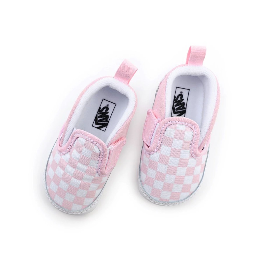 Kinder VANS Easy On, Easy Off | Kleinkinder Checkerboard Slip-On Crib Schuhe Mit Klettverschluss (0-1 Jahr) Rosa