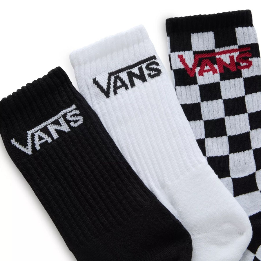 Kinder VANS Socken | Kinder Classic Vans Crew Socken (3 Paar) Schwarz