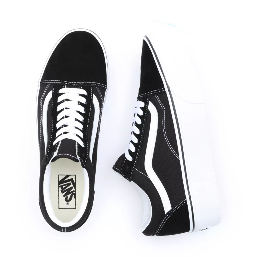 Damen VANS Plateauschuhe | Old Skool Stackform Schuhe Schwarz