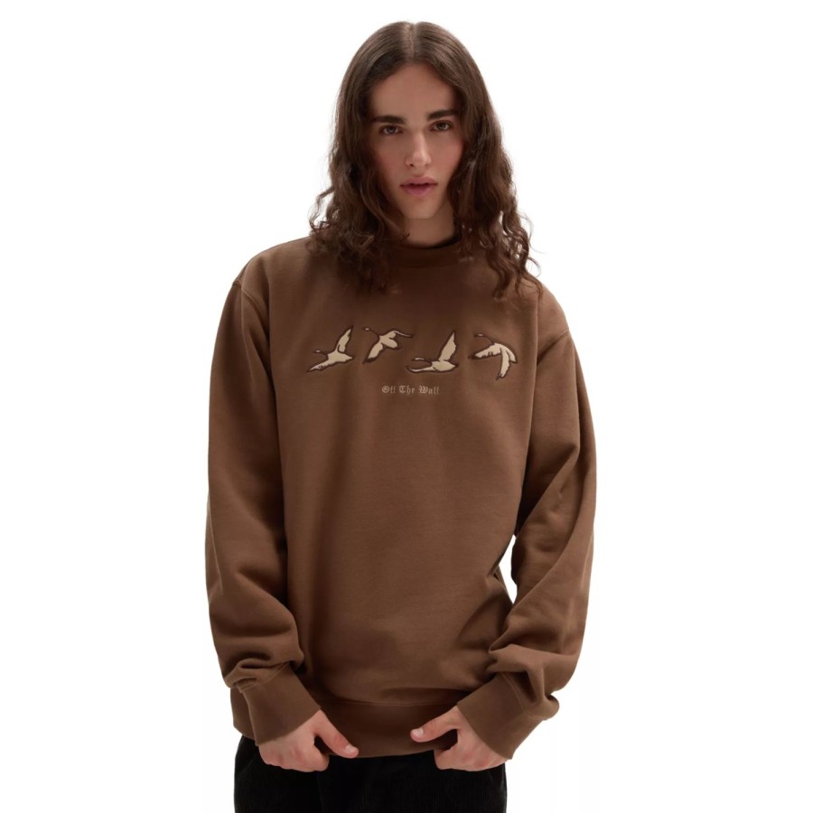 Herren VANS Kapuzenpullover & Sweatshirts | Geese Crew Sweatshirt Braun