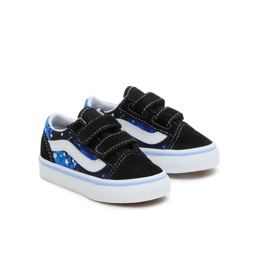 Kinder VANS Easy On, Easy Off | Kleinkinder Old Skool Schuhe Mit Klettverschluss (1-4 Jahre) Blau, Schwarz