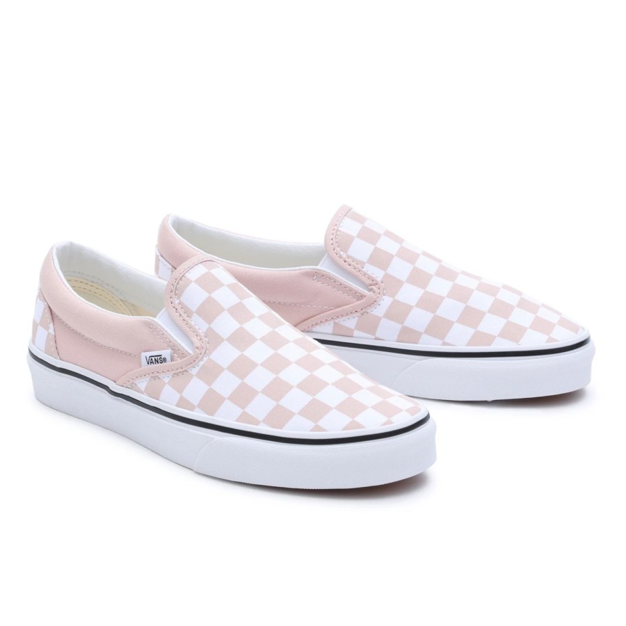 Damen VANS Classics | Checkerboard Color Theory Classic Slip-On Schuhe Rosa