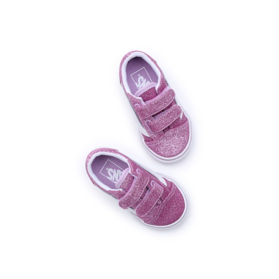 Kinder VANS Kleinkinder-Schuhe (1-4 Jahre) | Kleinkinder Glitter Old Skool Schuhe Mit Klettverschluss (1-4 Jahre) Violett