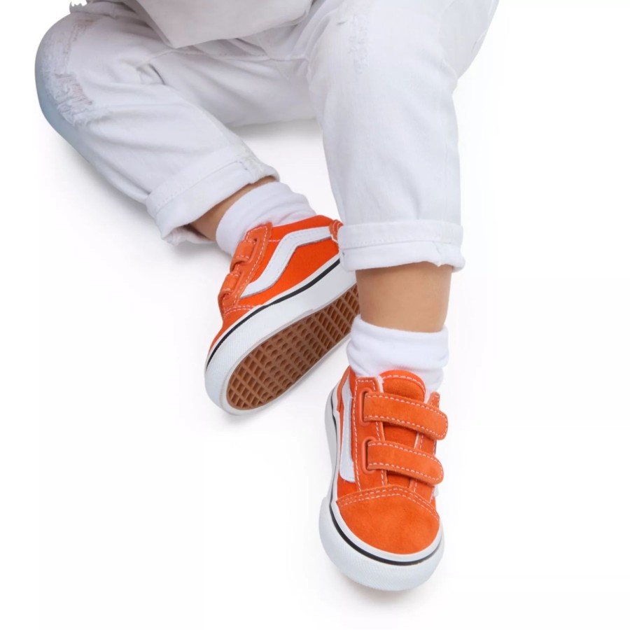 Kinder VANS Kleinkinder-Schuhe (1-4 Jahre) | Kleinkinder Old Skool Schuhe Mit Klettverschluss (1-4 Jahre) Orange