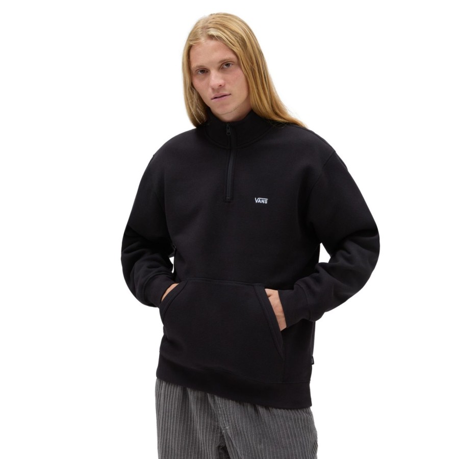 Herren VANS Kapuzenpullover & Sweatshirts | Comfycush Quarter Zip Sweatshirt Schwarz