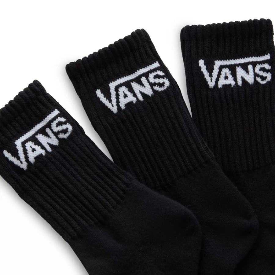 Kinder VANS Socken | Kinder Classic Vans Crew Socken (3 Paar) Schwarz