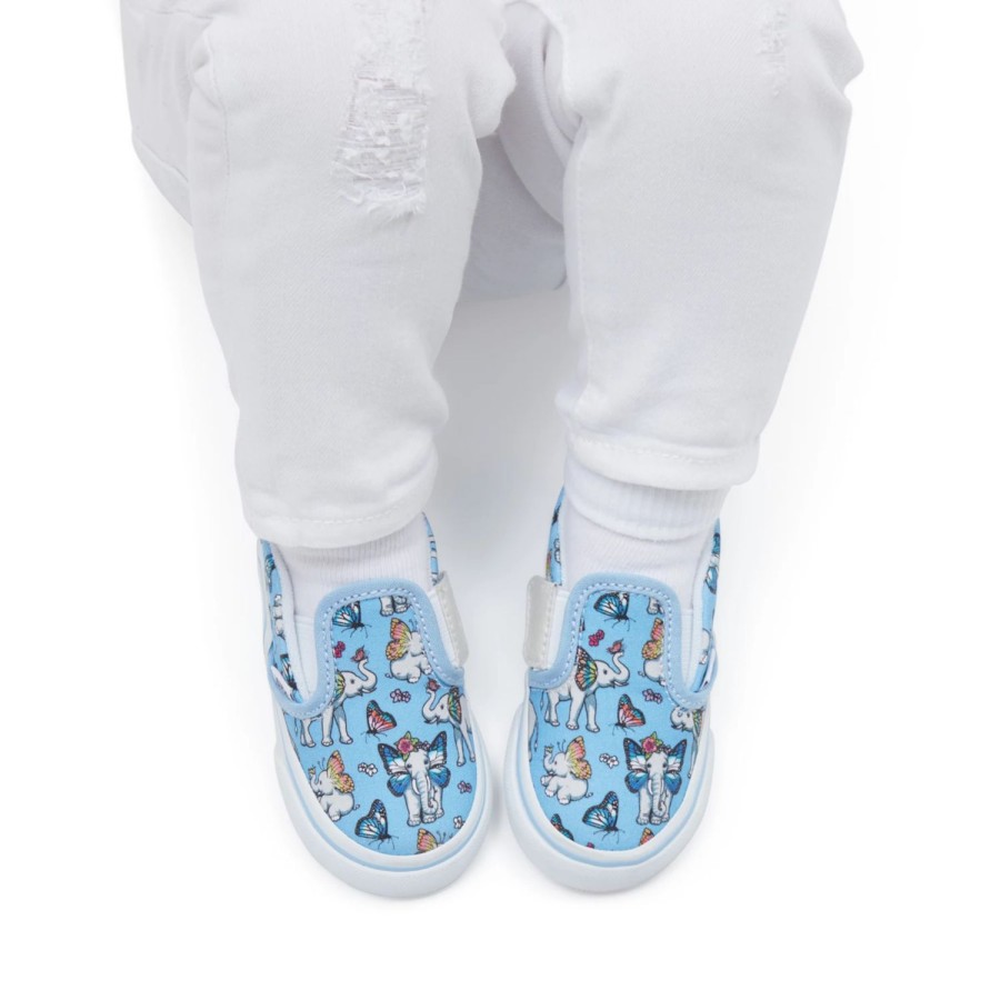 Kinder VANS Easy On, Easy Off | Kleinkinder Slip-On Mit Klettverschluss (1-4 Jahre) Blau