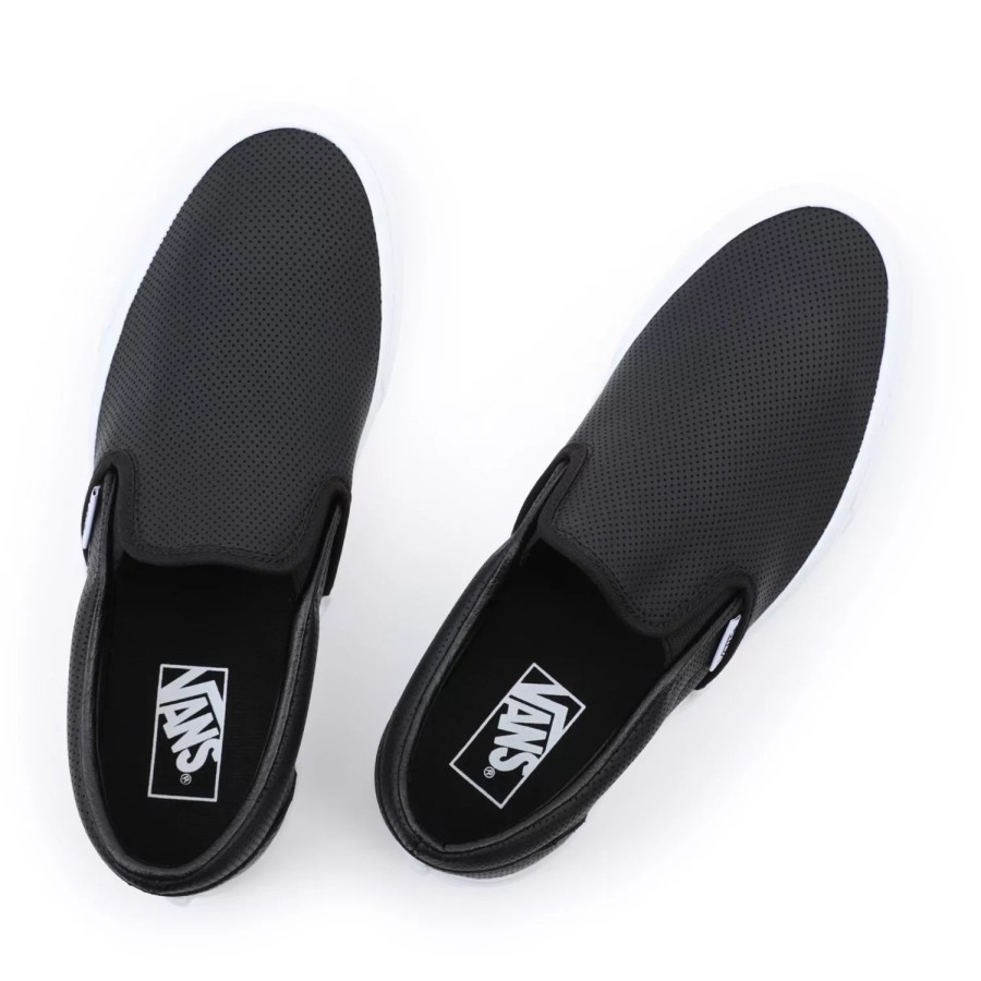 Herren VANS Slip-On-Schuhe | Classic Slip-On Lederschuhe Schwarz