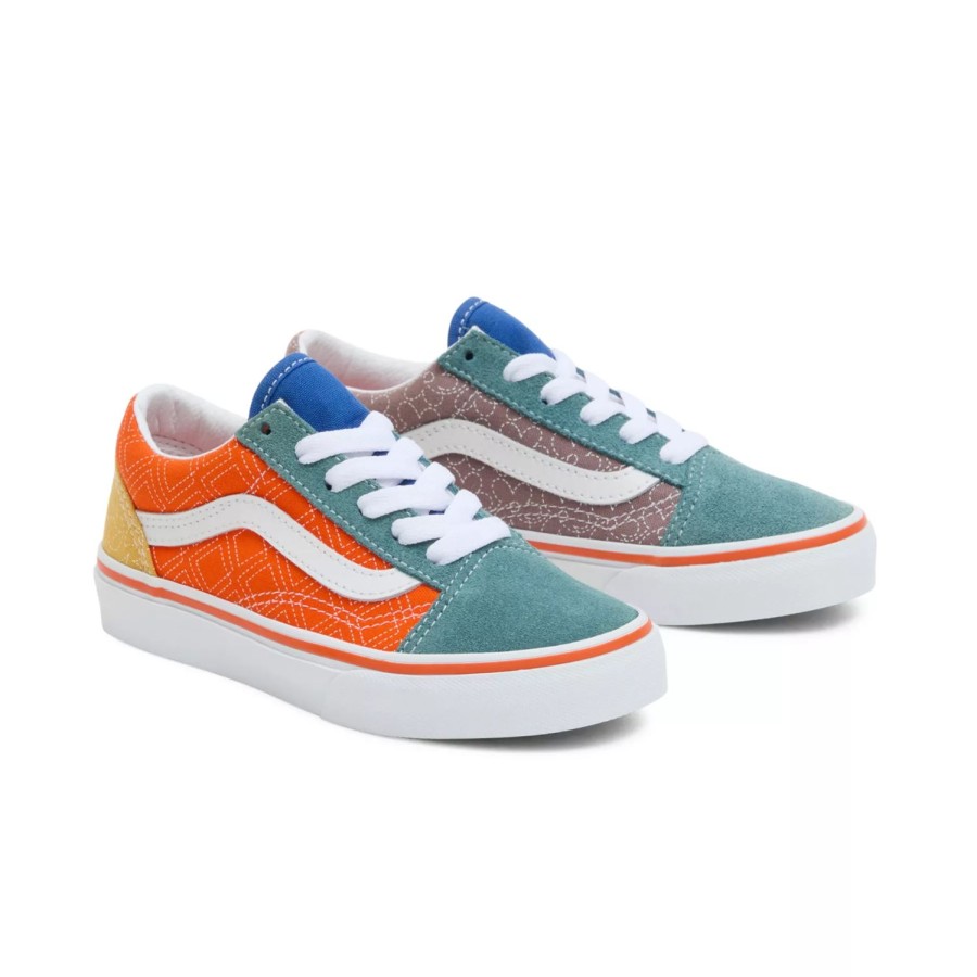 Kinder VANS Kinderschuhe (4-8 Jahre) | Kinder Quilt Old Skool Schuhe Mit Print (4-8 Jahre) Multicolour