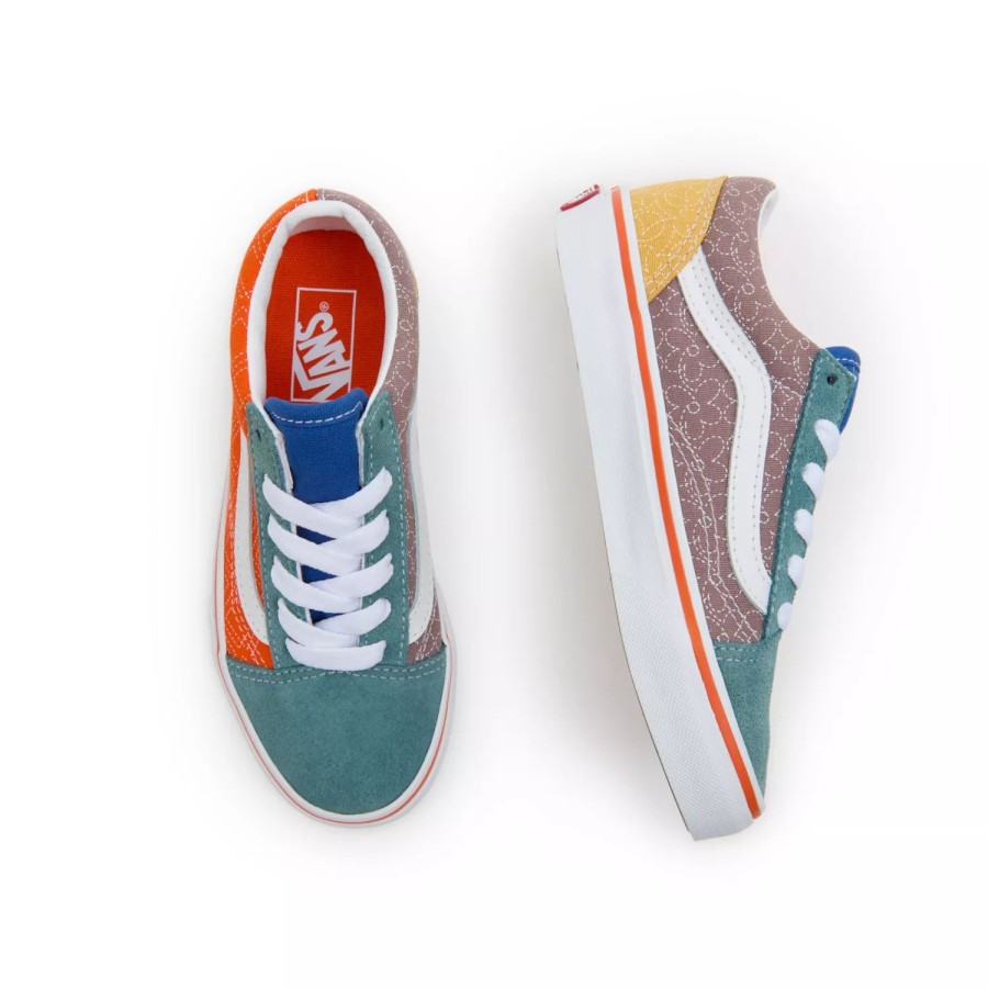 Kinder VANS Kinderschuhe (4-8 Jahre) | Kinder Quilt Old Skool Schuhe Mit Print (4-8 Jahre) Multicolour