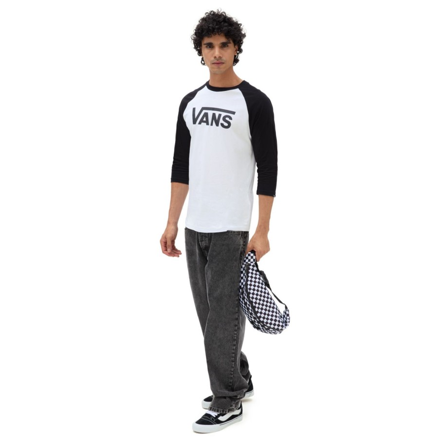 Herren VANS T-Shirts & Tank Tops | Classic Raglan T-Shirt Weis