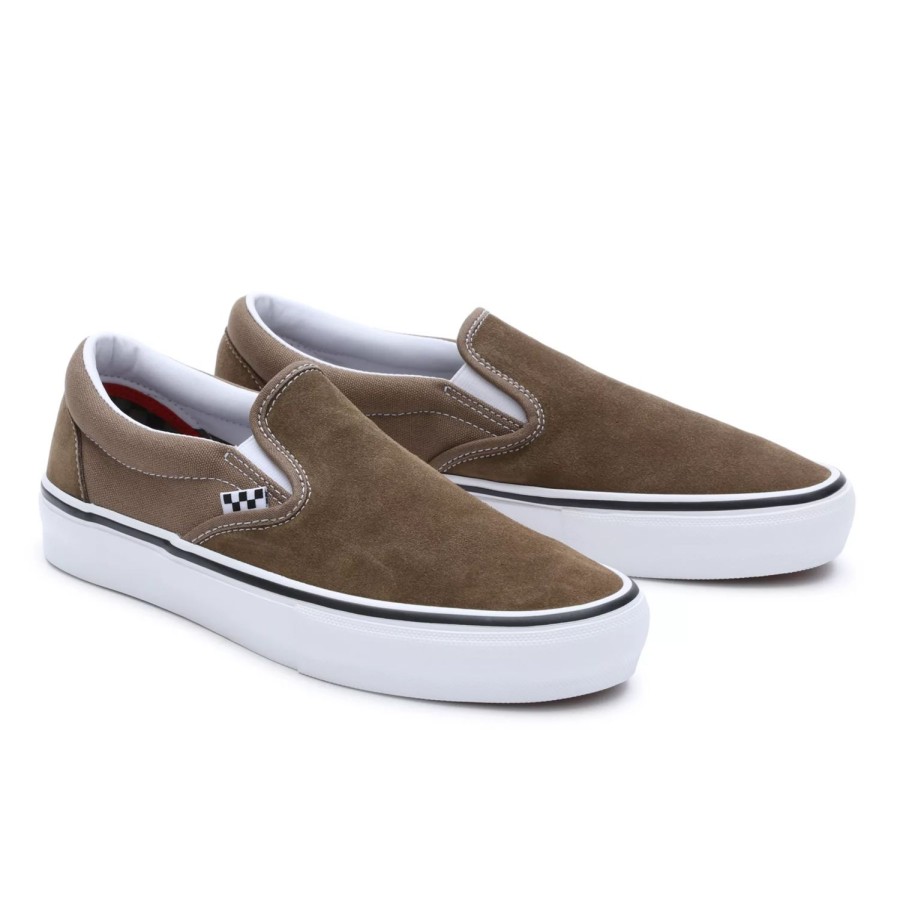 Herren VANS Skateschuhe | Skate Slip-On Schuhe Grau, Braun