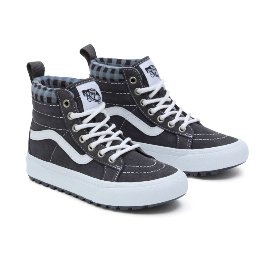 Kinder VANS Classics | Kleine Kinder Plaid Sk8-Hi Mte-1 Schuhe (4-8 Jahre) Grau, Weis