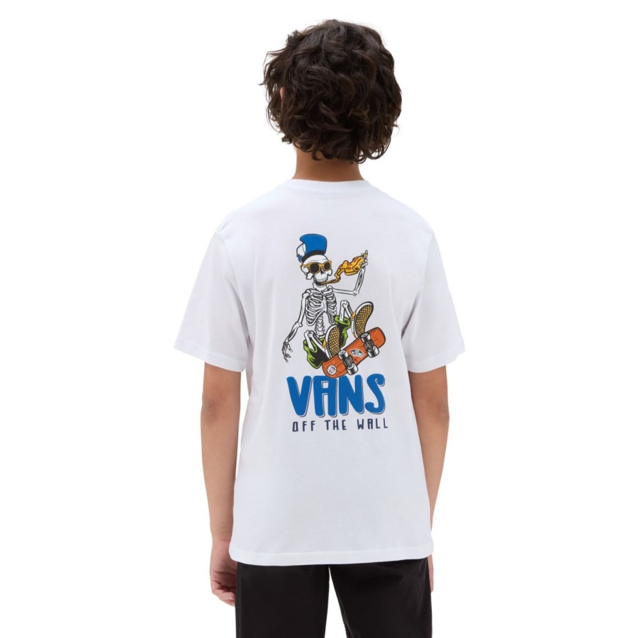 Kinder VANS Jungen-Bekleidung (8-14+) | Jungen Skull Slice T-Shirt (8-14 Jahre) Weis