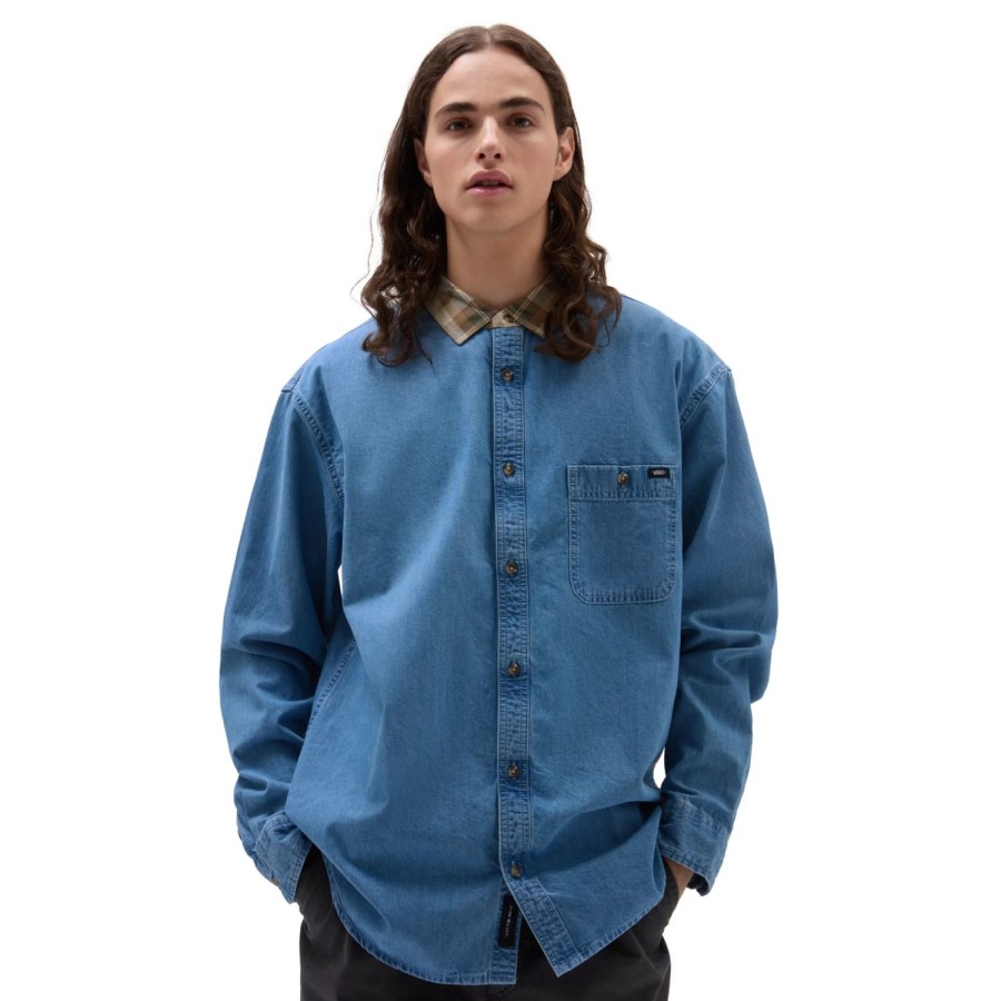 Herren VANS Hemden | Deerfiel Langarmhemd Blau