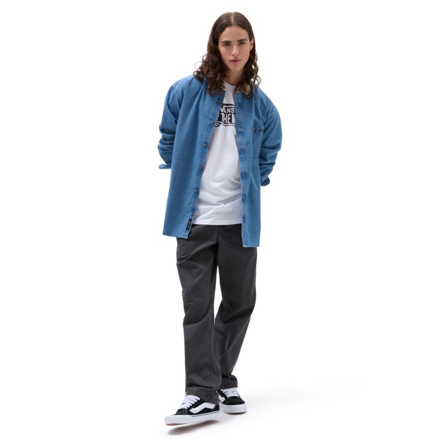 Herren VANS Hemden | Deerfiel Langarmhemd Blau