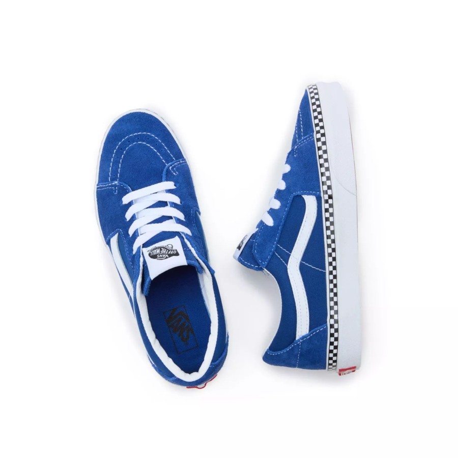 Kinder VANS Teenager-Schuhe (8-14 Jahre) | Jugendliche Checkerboard Foxing Sk8-Low Schuhe (8-14 Jahre) Blau