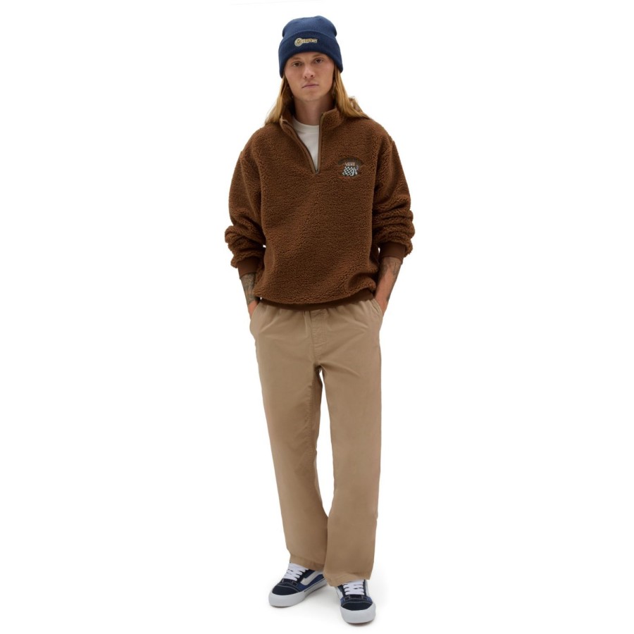 Herren VANS Kapuzenpullover & Sweatshirts | Happy Camper Quarter Zip Sweatshirt Braun