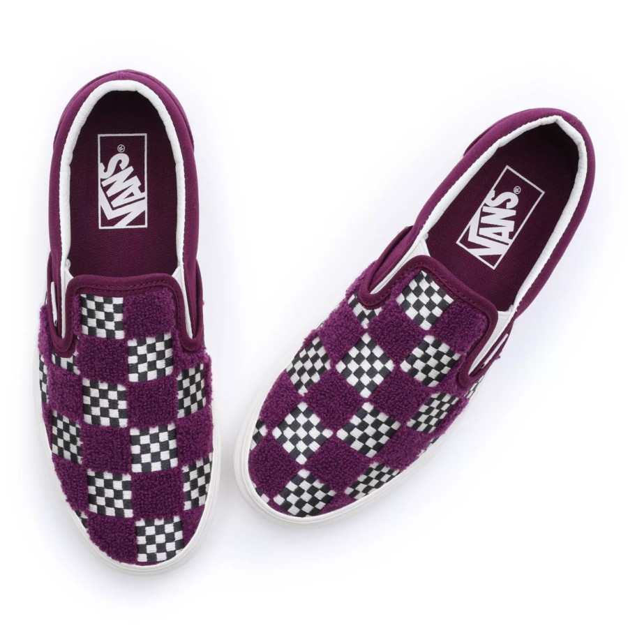 Herren VANS Slip-On-Schuhe | Tufted Check Classic Slip-On Schuhe Violett