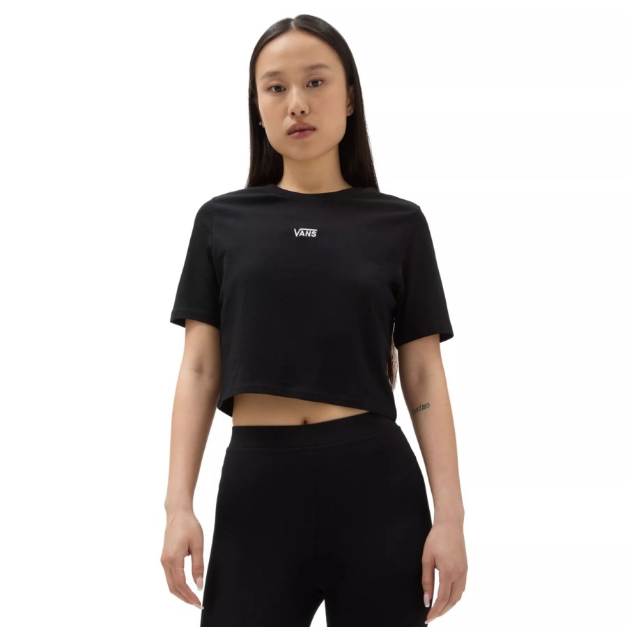 Damen VANS T-Shirts & Oberteile | Flying V Crop Crew Sport T-Shirt Schwarz