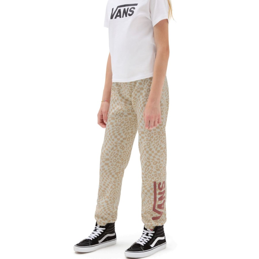 Kinder VANS Madchen-Bekleidung (8-14+) | Madchen Cheetah Check Jogginghose (8-14 Jahre) Beige