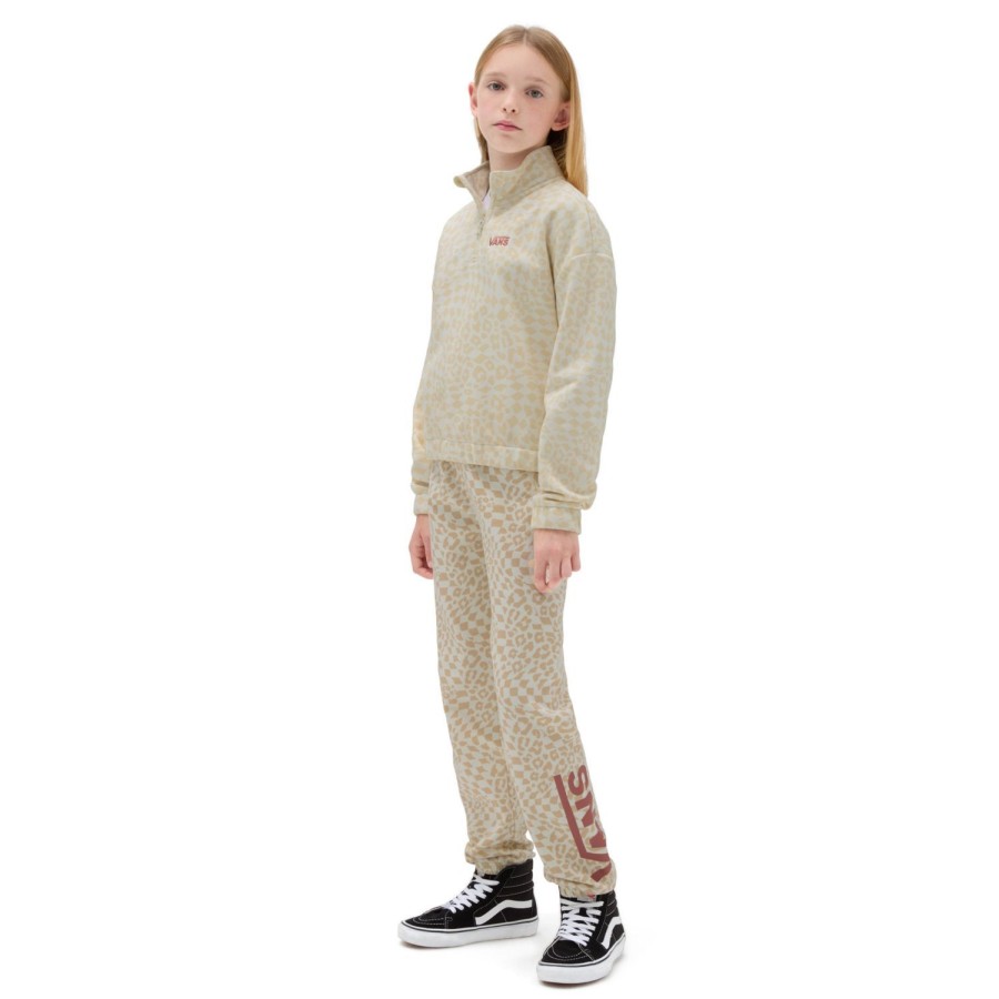 Kinder VANS Madchen-Bekleidung (8-14+) | Madchen Cheetah Check Jogginghose (8-14 Jahre) Beige