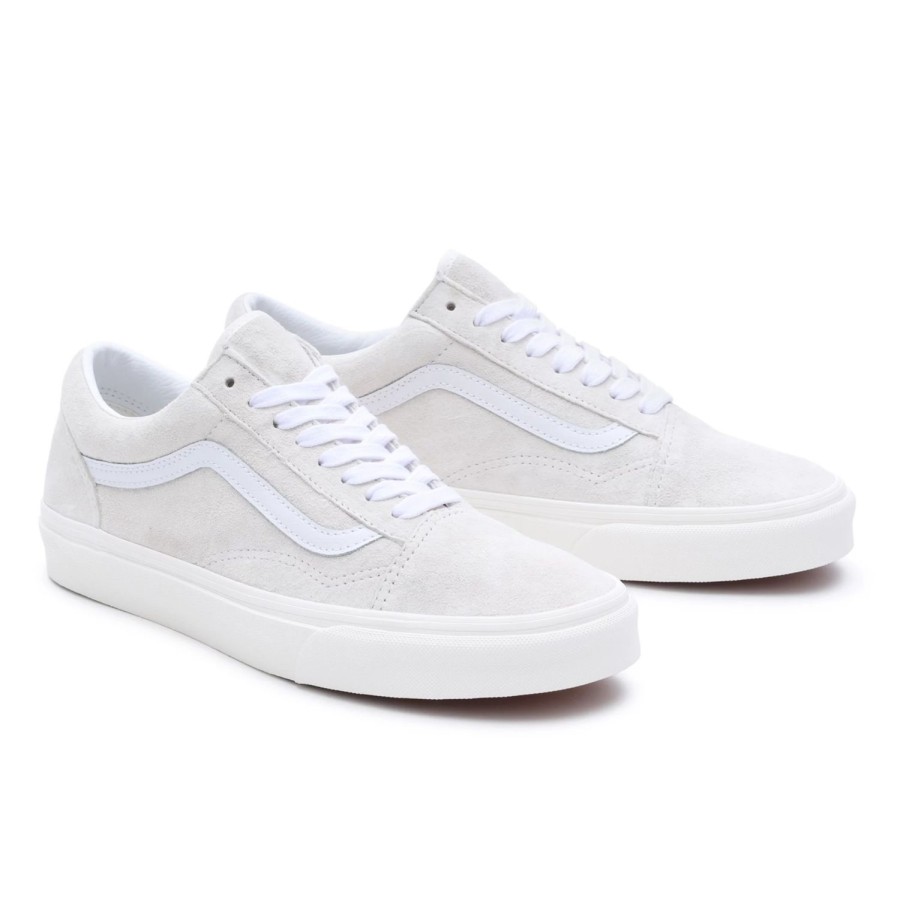 Herren VANS Low-Top-Schuhe | Old Skool Wildlederschuhe Weis